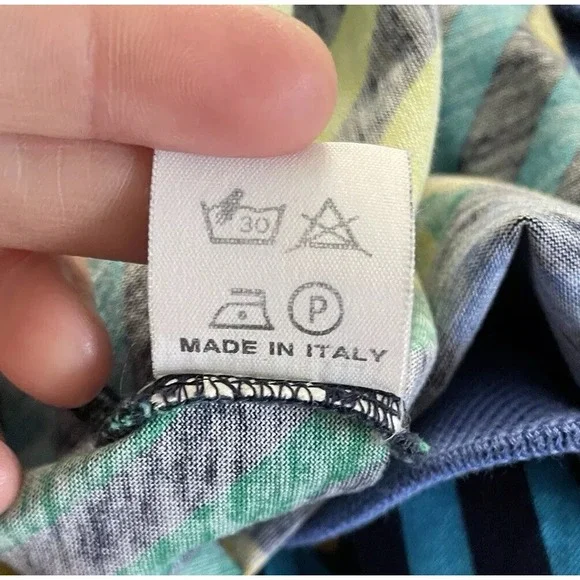 VTG 90s Italian Nautical Cardigan Sweater Womens Size L Blue Gold Button Coastal - Picture 6 of 9